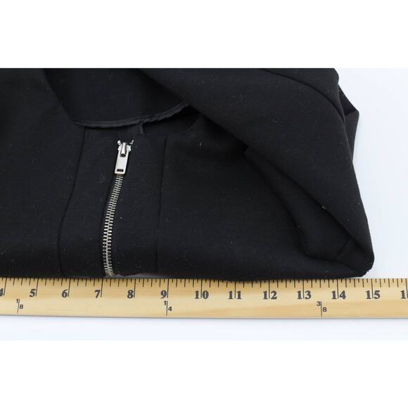 H&M‎ black full zip peplum sweater womens 2 preppy career office business work - Picture 5 of 5